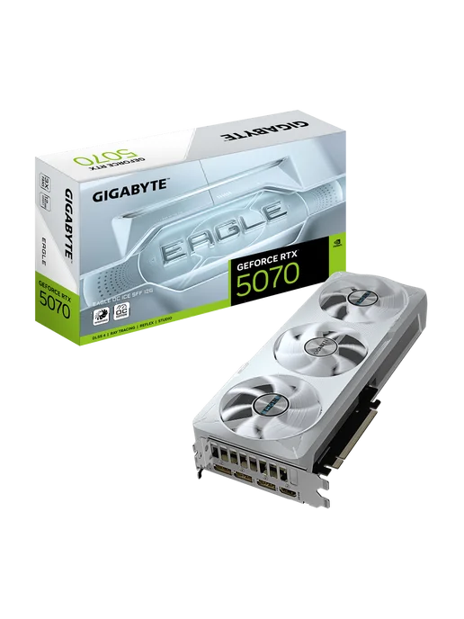 Gigabyte Видеокарта RTX 5070 12 ГБ RTL (GV-N5070EAGLEOC ICE-12GD), 12 ГБ, фото 2