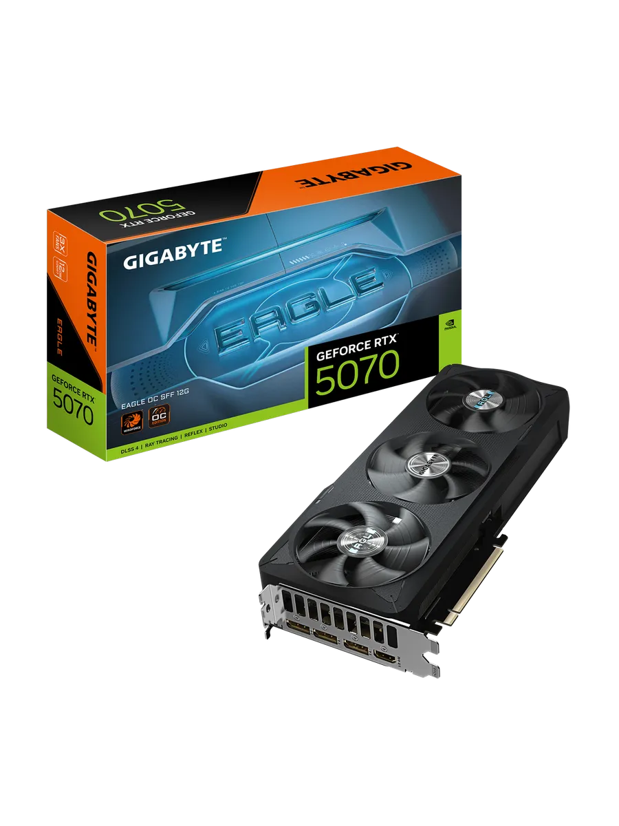 Видеокарта RTX 5070 12 ГБ RTL (GV-N5070EAGLE OC-12GD) Gigabyte 370245677 купить в интернет‑магазине Wildberries