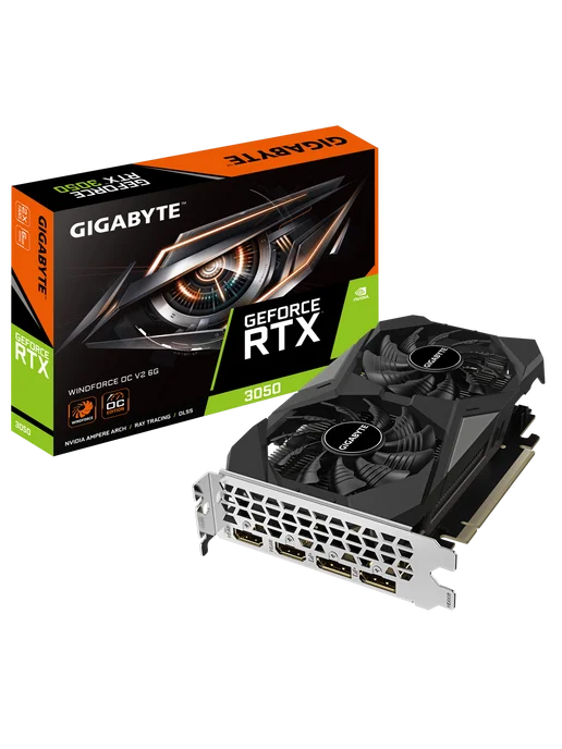 Gigabyte Видеокарта RTX 3050 6 ГБ RTL (GV-N3050WF2OCV2-6GD), 6 ГБ, фото 2
