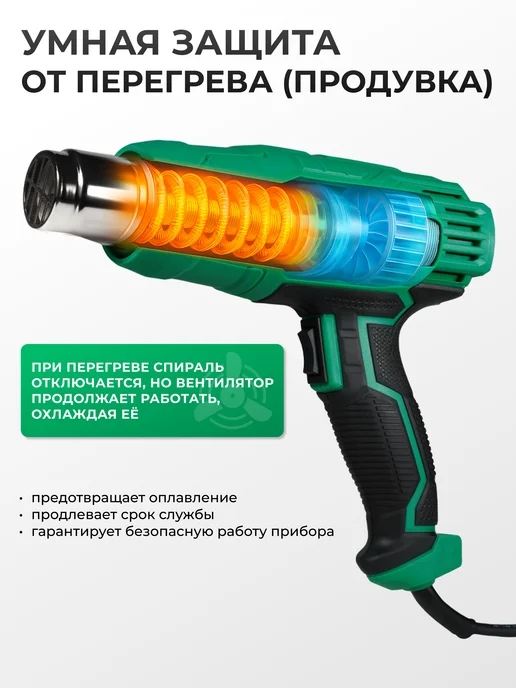 ELECTROLITE Фен строительный технический Ф 2500, вариант, фото 6