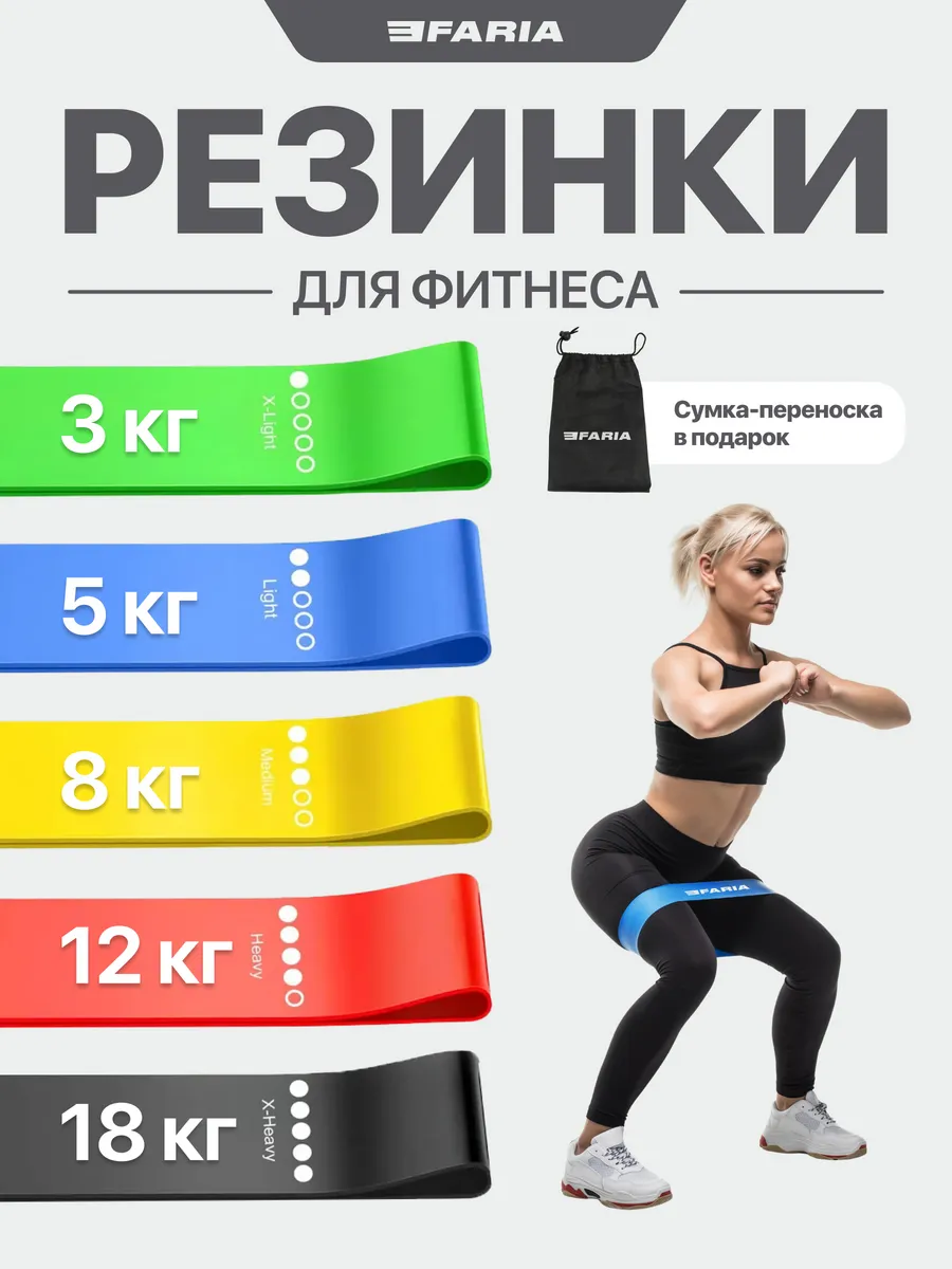 Резинки для фитнеса 5шт