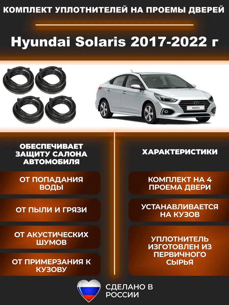 Комплект уплотнителей для Hyundai Solaris 2017-2022 г