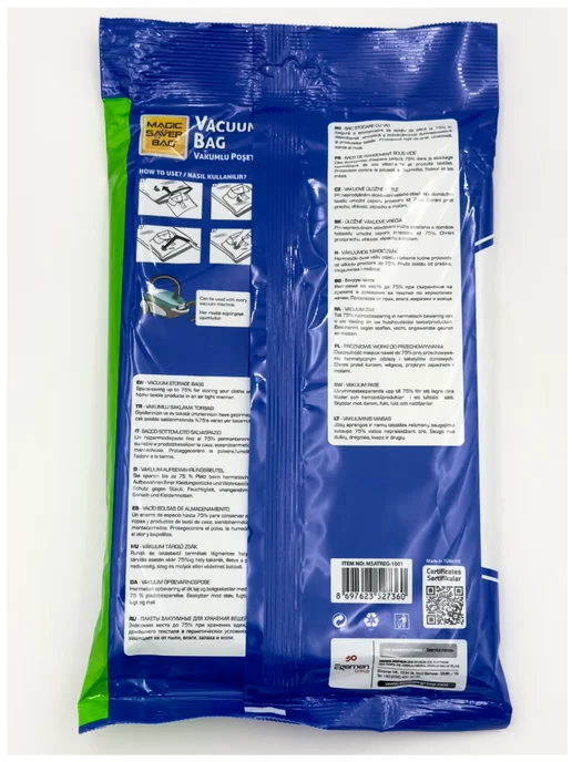 Magic Saver Bag Многоразовый вакуумный пакет для хранения вещей 50х70 см, 50x70 см, фото 2