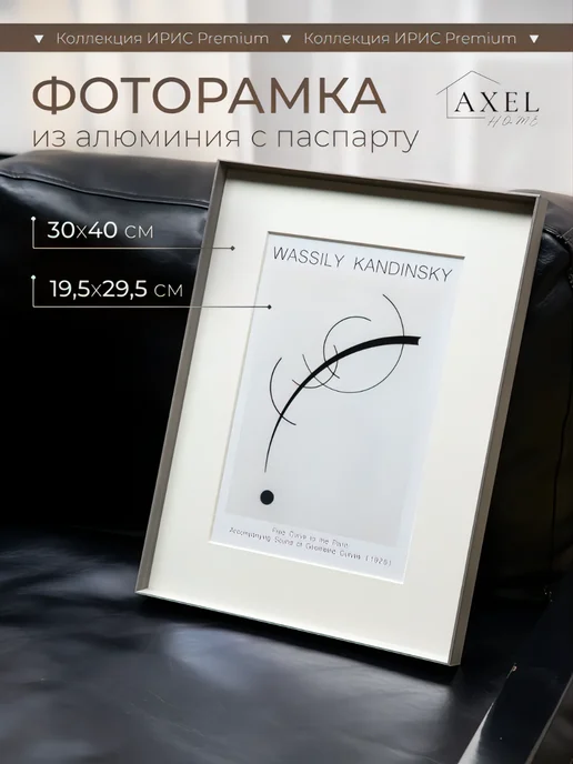 Axel Home Алюминиевая фоторамка с паспарту 30х40 (19,5х29,5), 30x40