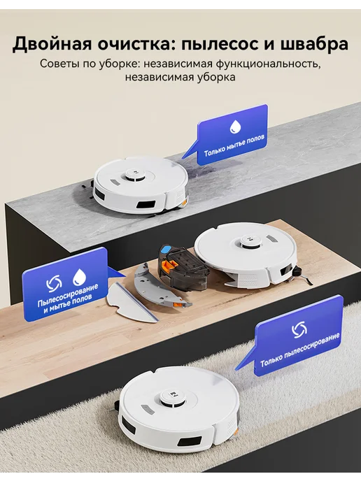 Redroad Робот пылесос со станцией самоочистки R11（Русская версия）, белый, фото 8