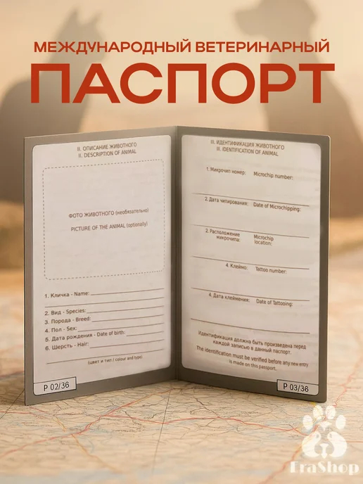 Erashop Международный ветеринарный паспорт, бежевый, фото 2