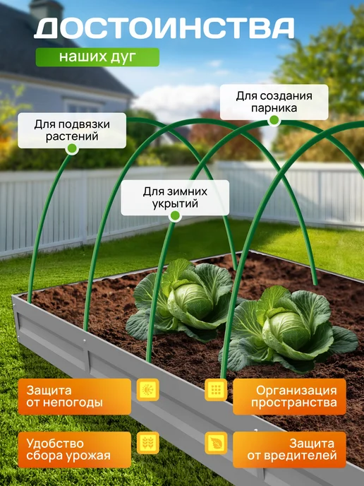 Огороша Дуги для парника, Длина 1,5м (12 штук), 2 м, фото 3
