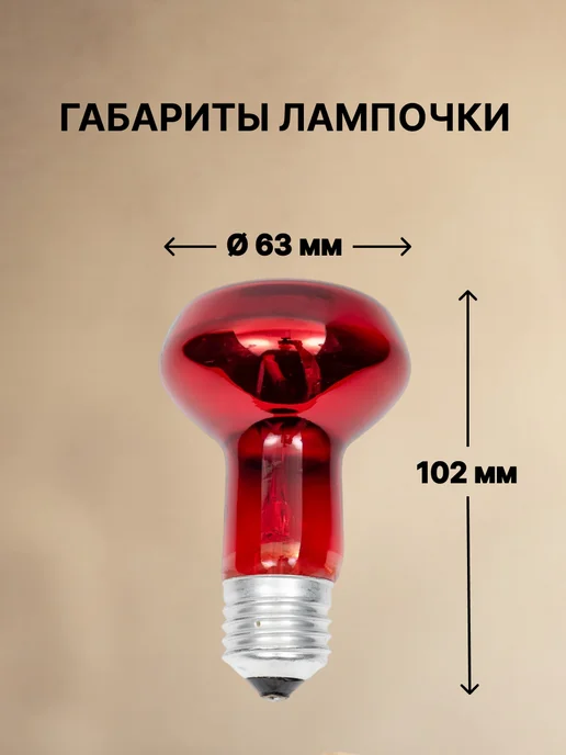 КЭЛЗ Лампочка e27 для обогрева цыплят Е27 60 Вт, 60 Вт, фото 2