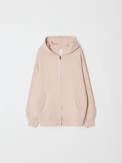 Толстовка на молнии оверсайз с капюшоном