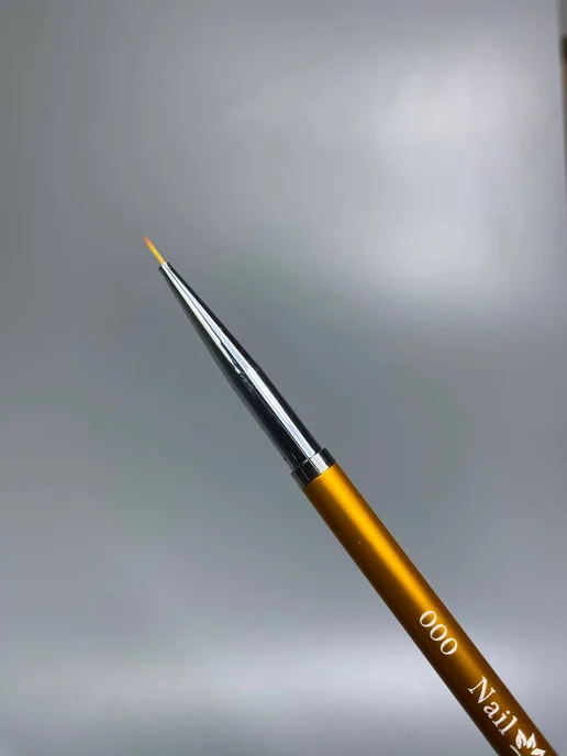 Nail Best Кисть маникюрная Gold 000, синтетика, 6 мм, золотой, фото 3