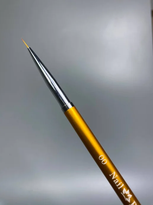 Nail Best Кисть маникюрная Gold 00, синтетика, 9 мм, золотой, фото 3