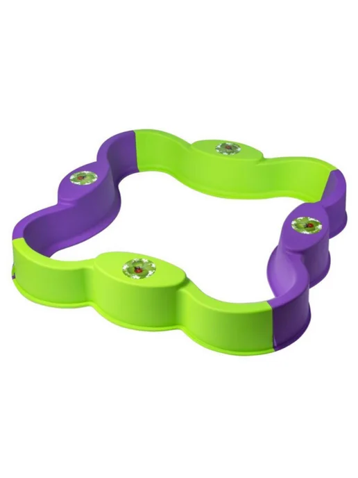 Зеленая точка Песочница Клевер желто-фиолетовая с тентом, зеленый, фото 2