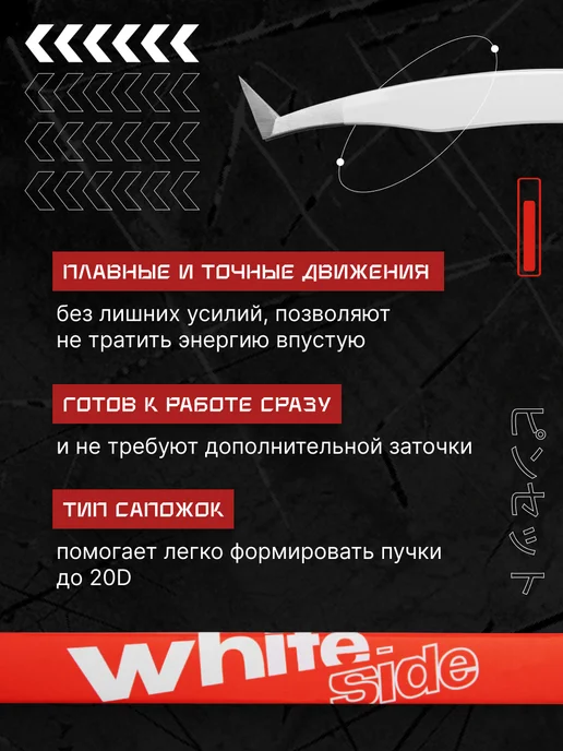 LASHY Пинцет для наращивания ресниц WHITE SIDE тип Сапожок, белый, фото 4