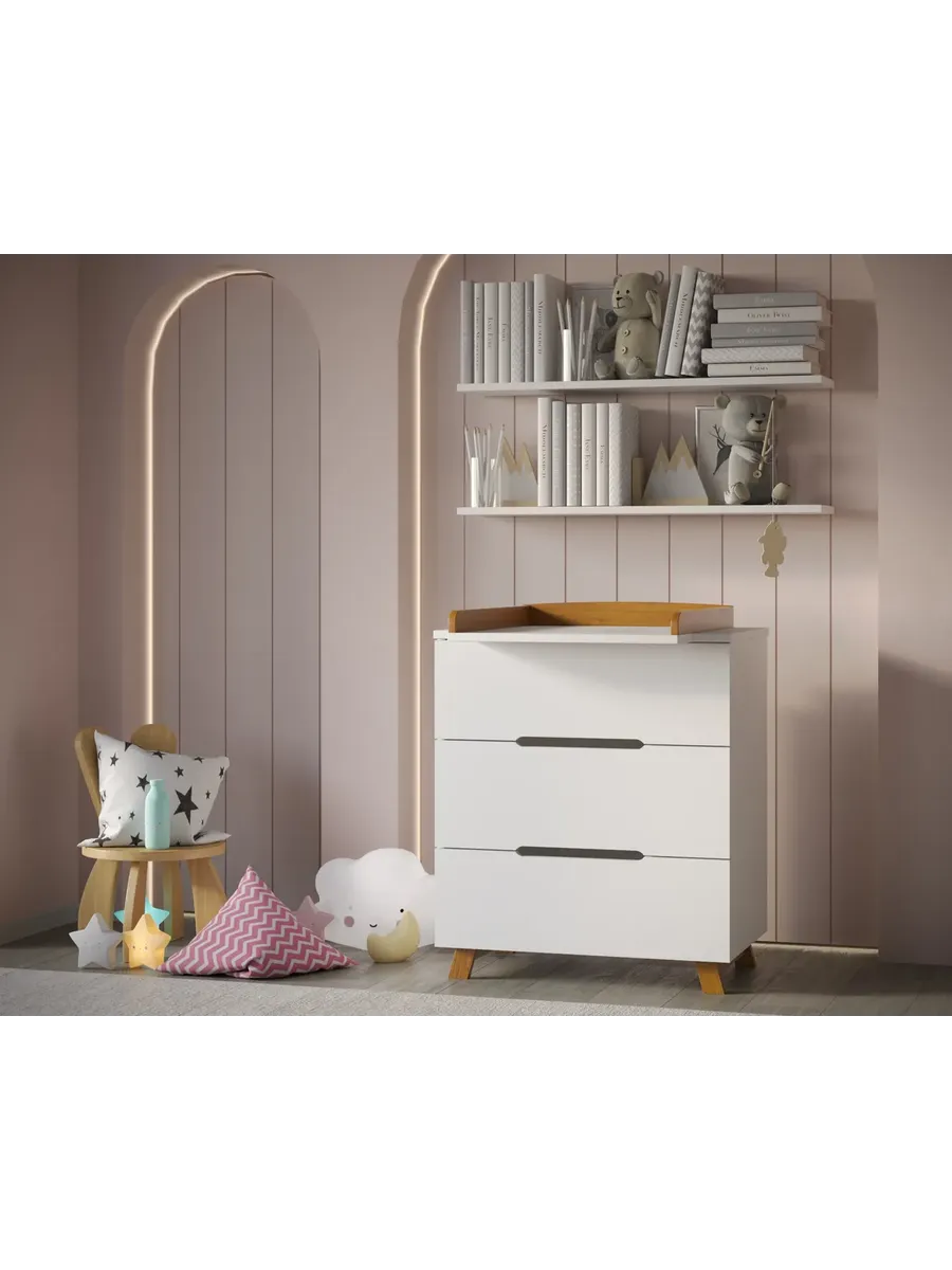 Комод Anniken lux 800/3 белый,бук