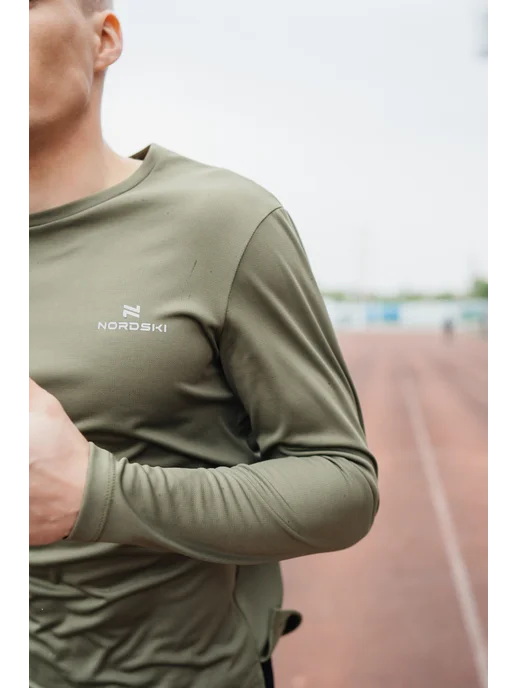 NORDSKI Лонгслив спортивный для бега фитнеса Run, зеленый, фото 3