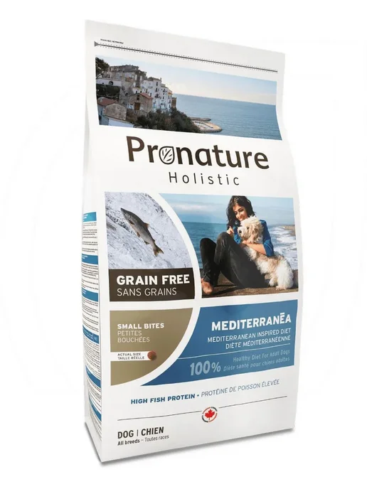 Сухой корм Pronature Holistic Средиземномор. для собак, лосось, 0,34 кг