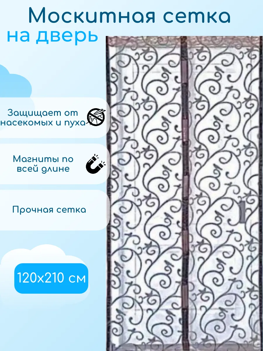 Москитная сетка на дверь на магнитах