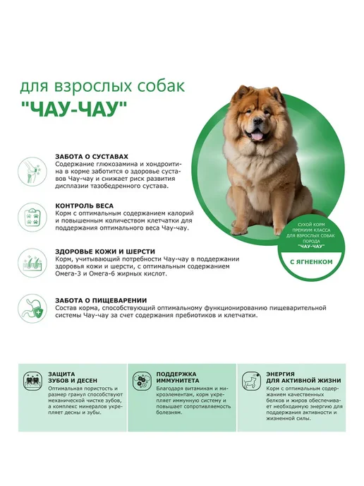 Сухой корм QUATTRO Чау-Чау для собак, ягненок, 12 кг, фото 2