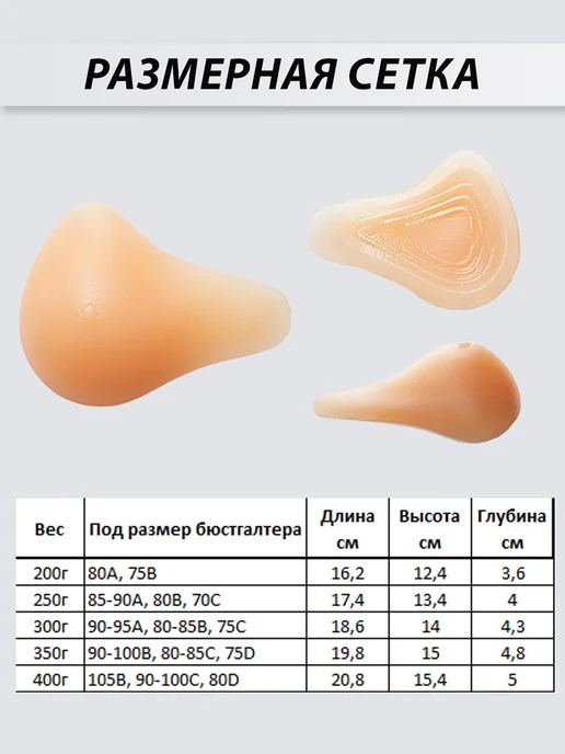Silicom Силиконовый протез молочной железы левый, бежевый, фото 2