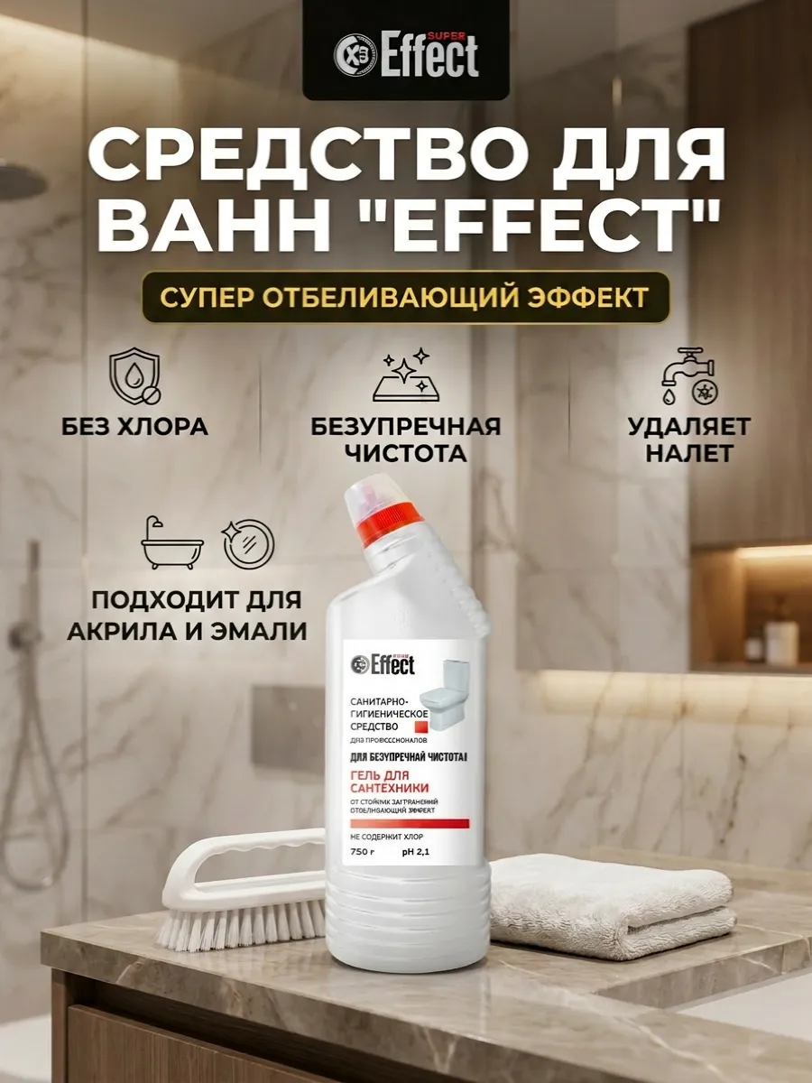 Средство для чистки ванн, сантехники и изделий из акрила