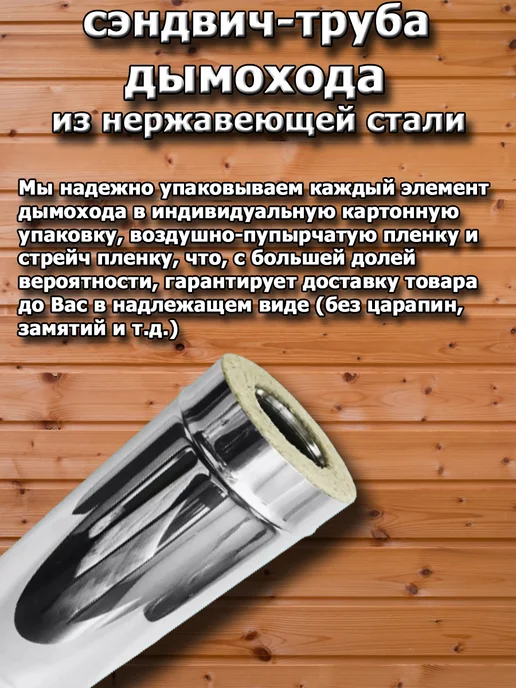 Corax Сэндвич труба 150 х 210мм - 1 м. (430 0,5 мм.), 150x210 мм, 1 м, фото 7