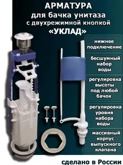 Арматура к унитазу с нижней подводкой, 2 кнопки УКЛАД 371473324 купить за 786 ₽ в интернет‑магазине Wildberries