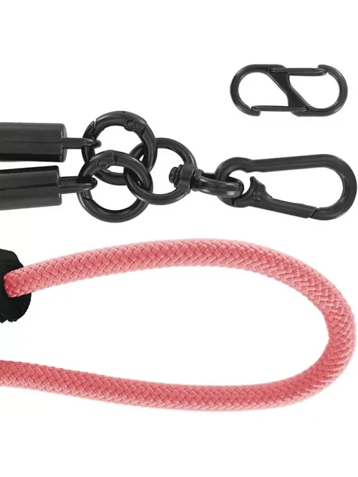 Krutoff Шнурок Нейлон для телефона и ключей 0.3m Black, розовый, фото 5