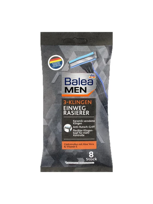 Balea Бритва с 3-мя лезвиями MEN, 2 набора по 8шт, 8 шт, фото 2
