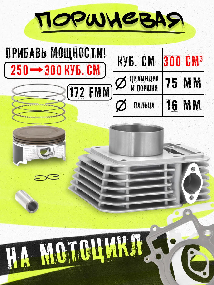 Поршневая 75 мм Биг бор на мотоцикл 172FMM 300