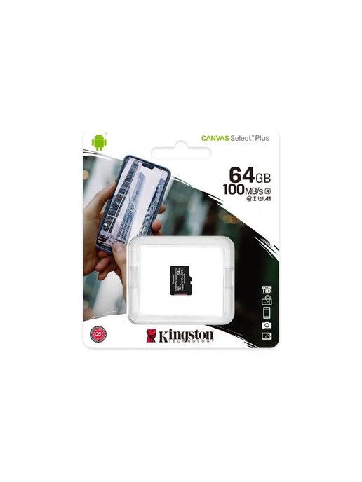 Kingston Карта памяти Canvas microSDXC UHS-I Class 10 64GB, 64 ГБ, фото 2