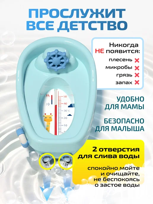 Филипок Shop Термометр для воды для новорожденных, голубой, фото 6