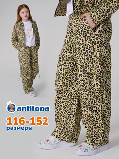 Джинсы широкие летние с карманами карго