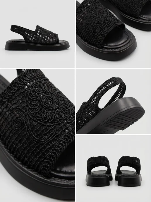 Beon Wear Босоножки летние на платформе с открытым носом дышащие, черный, фото 3