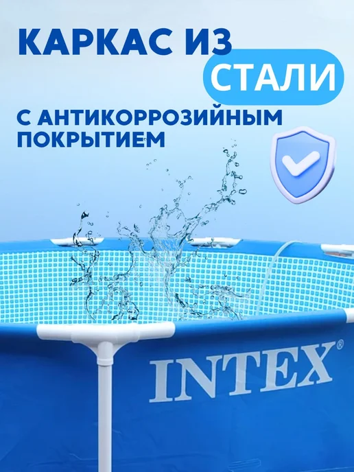 Intex Круглый бассейн каркасный Metal Frame Pool 244х51 см, вариант, фото 3