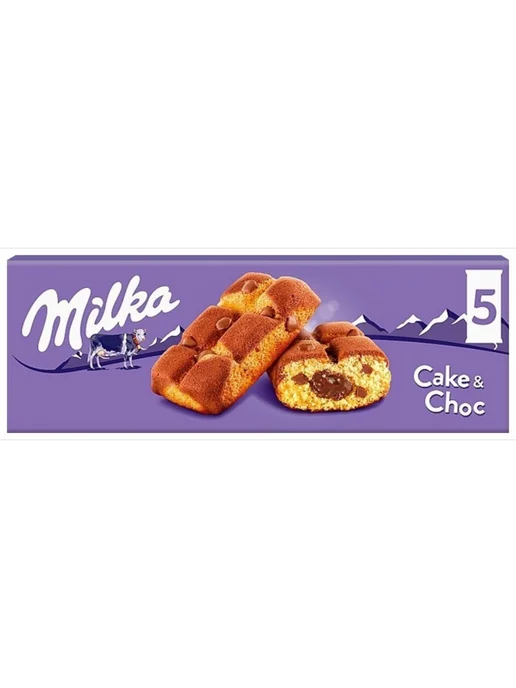 Milka Germany Бисквит Soft and Choc c кусочками шоколада 175 г, 175 г, фото 3