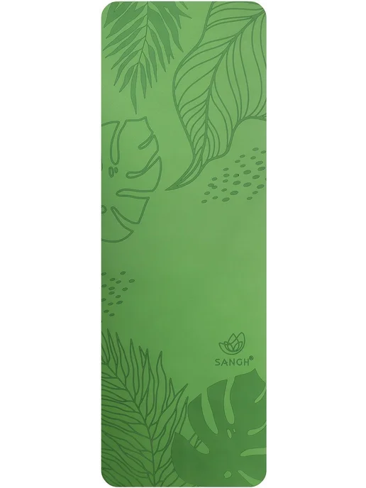 Sangh Коврик для йоги Tropics, 183х61х0,6 см, TPE, цвет зелёный, 183x61x0.6 см