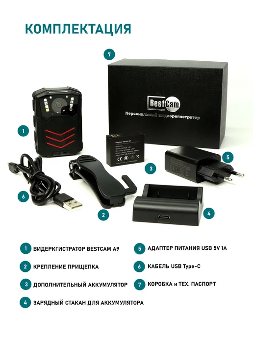 Bestcam Персональный видеорегистратор A8 32Gb WiFi, 128 ГБ, фото 6