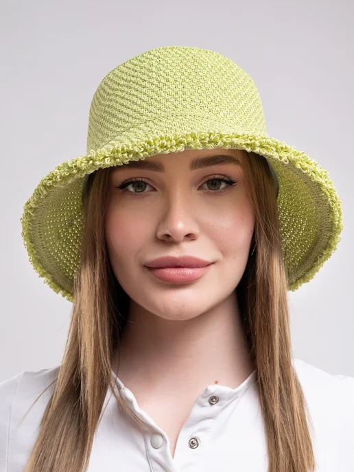 ArK Hat Панама Летняя Плетеная, зеленый, фото 2