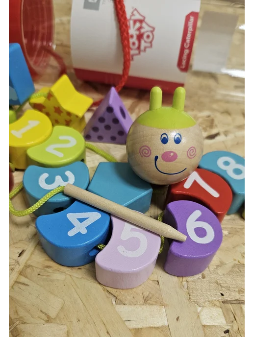 Tooky Toy Шнуровка "Гусеница", зеленый, фото 2