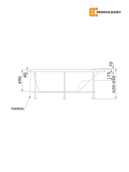 MODULEASY Рама разборная для ванны Хезел 150х95 см 03хэй1590, 160x95 см, фото 4