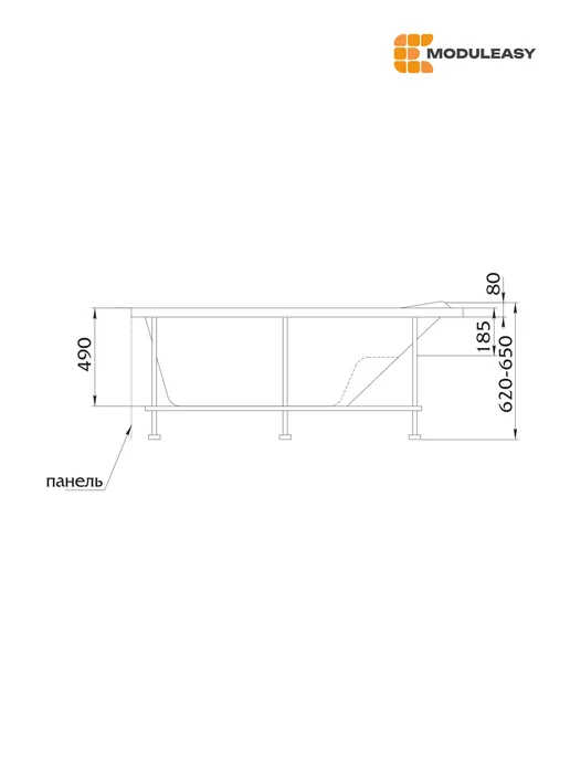 MODULEASY Рама разборная для ванны Хезел 170х100 см 03хэй1710, 170x100 см, фото 4