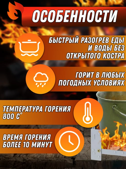 Сухое горючее таблетки для розжига, вариант, фото 2