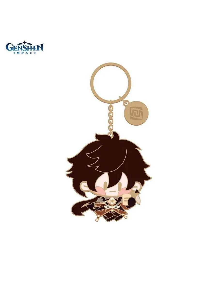 Брелок металлический Chibi Character Metal Keychain Zhongli