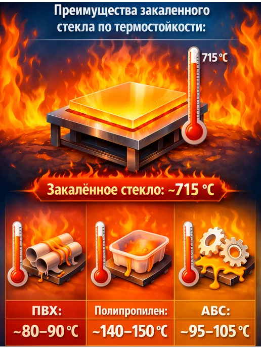 Borntoprint Фартук кухонный на стену стеклянный прозрачный 600х600 мм, вариант, фото 3