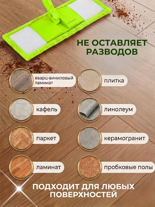 ECONata Насадки для швабр из микрофибры с кармашками с двух сторон, голубой, фото 8