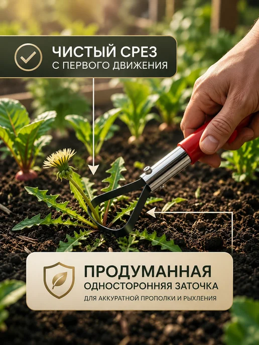 ДомСадМаркет Полольник плоскорез петлевой для огорода и сада, красный, фото 5