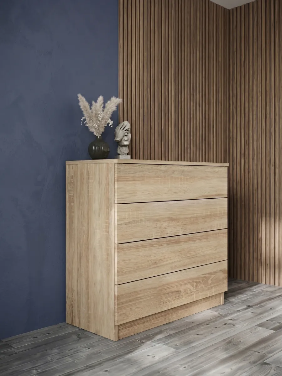 Комод для вещей с ящиками узкий 73x33x75 см