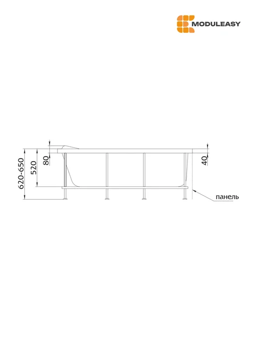 MODULEASY Рама разборная для ванны Джейк 150х90 см 03дже1590, 150x90 см, фото 4