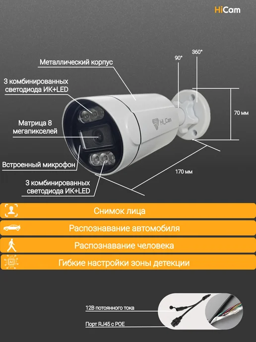 under_control Комплект видеонаблюдения уличный 8МП IP POE 5 камер, черный, фото 3