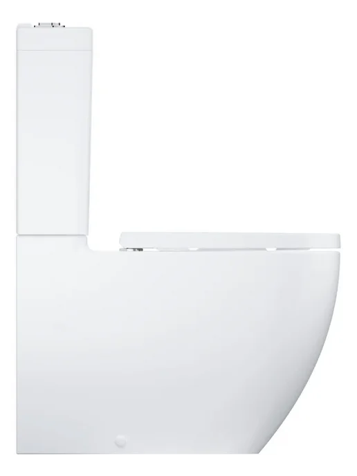 Унитаз напольный безободковый Grohe Clova 39909000: чаша унитаза с бачком и быстросъемным сиденьем микролифт. Фарфор, горизонтальный выпуск (в стену), белый, фото 3